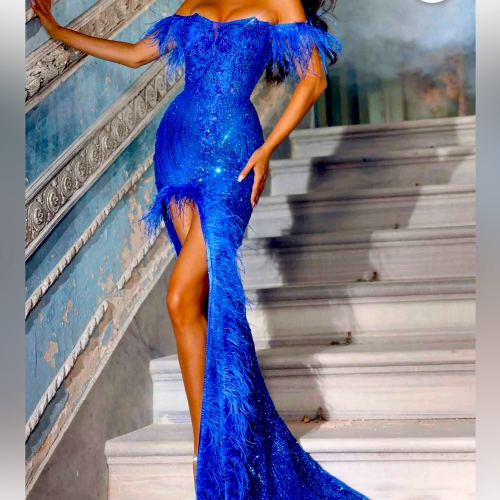 Portia and Scarlett royal blue gown. Unaltered size 8.